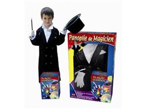 Image de OID MAGIC - Costume 100 tours + dvd 5-7 ans Panoplie de magicien avec manteau, chemise, gants, chapeau magique, plus de 100 tours de magie avec ... »  