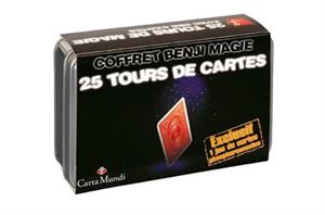 Immagine di Coffret de Magie Benji, Jeu de Cartes Coffret de Magie en Métal - 2 Jeux de 55 Cartes + 25 Tours de Cartes