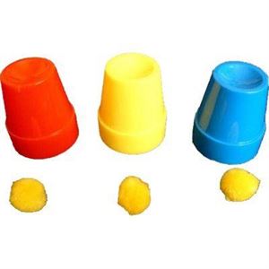 Immagine di Gobelets magiques (OID Magic) Posez sur la table trois gobelets, un rouge, un jaune, un bleu et trois petites boules. Posez une bo... » 