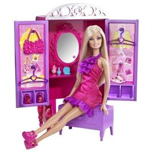 Immagine di Mattel - Barbie - Poupée Barbie avec mobilier  Armoire Poupée  3 ans 