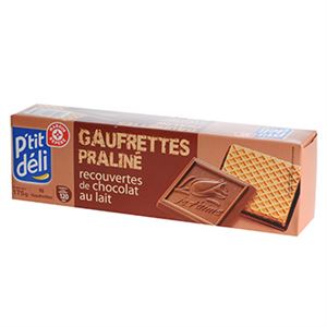 Image de Biscuits P'tit Déli Gaufrettes Praliné chocolat au lait 175g