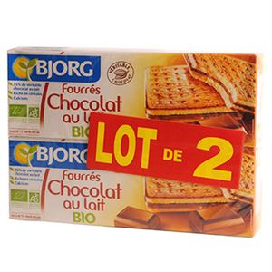 Изображение Biscuits Bjorg Fourrés Chocolat lait bio 2x225g