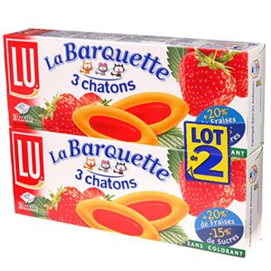 Image de Biscuits La Barquette Lu Fraise 2x120g