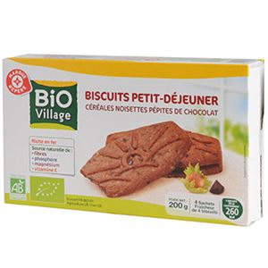 Изображение Biscuits Bio Village Céréales noisettes 4x4 200g